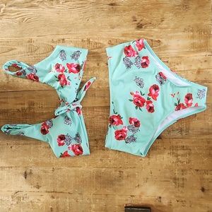 High waisted bikini set